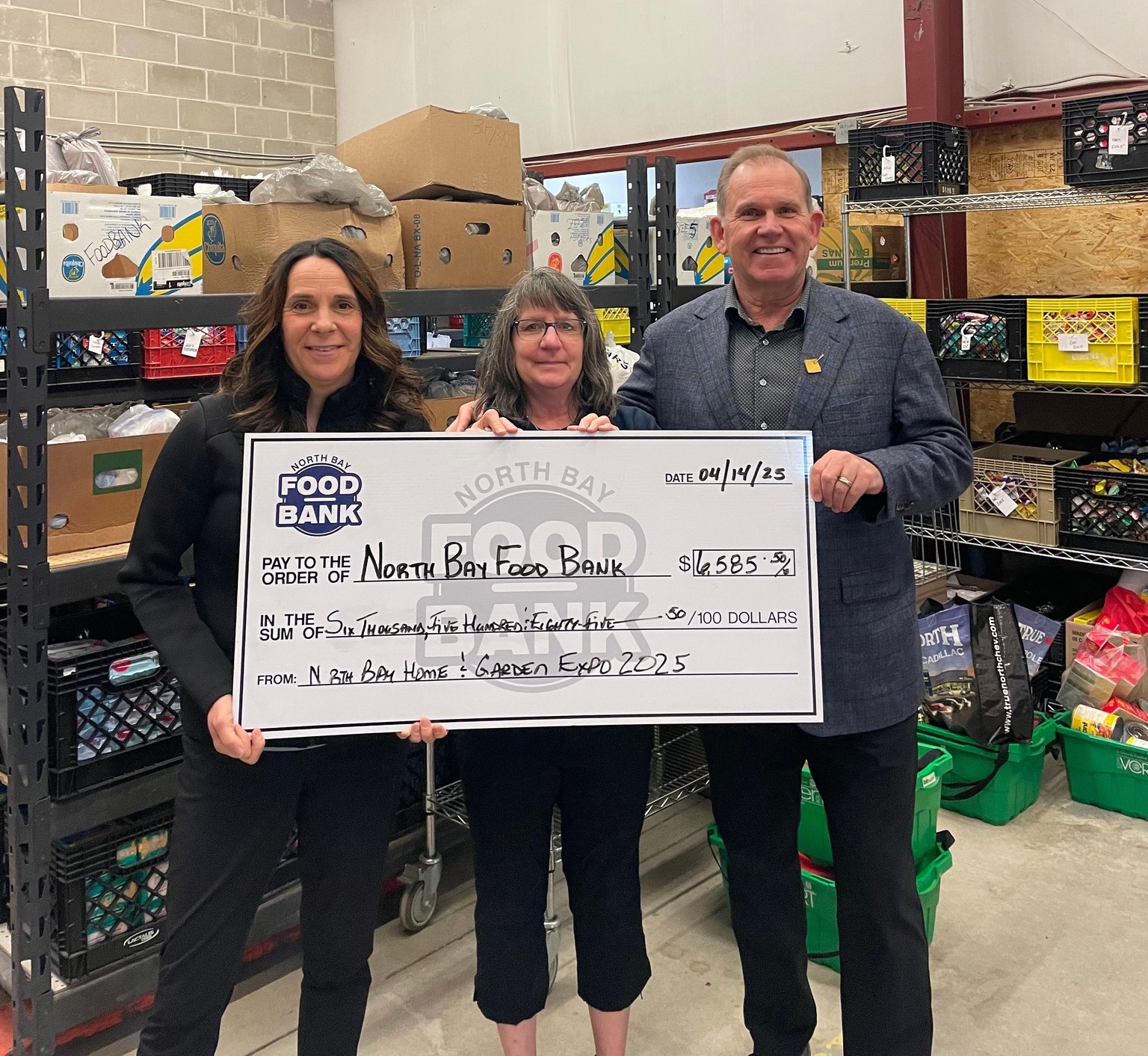 North Bay Food Bank Cheque Presentation from North Bay Expo 2025